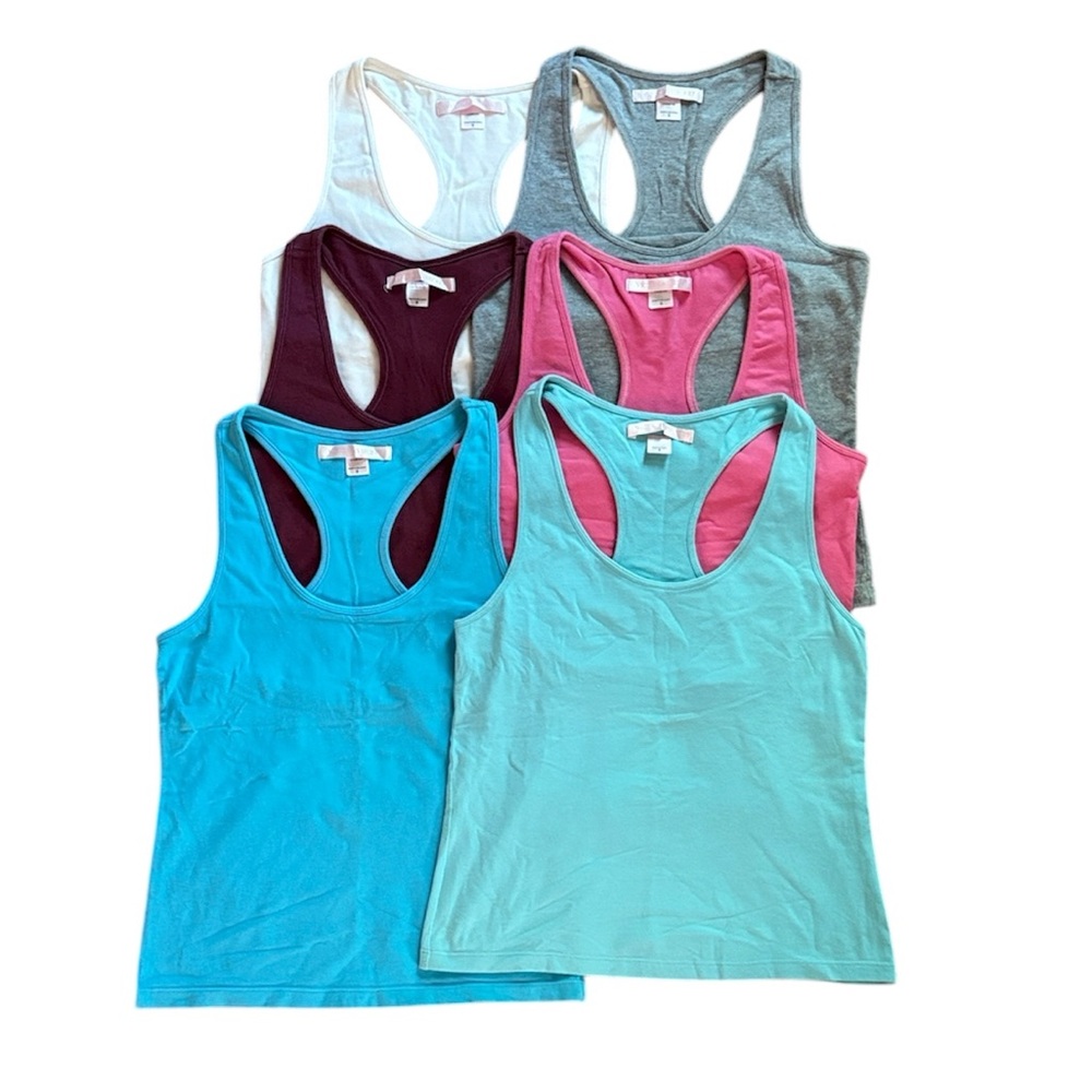 VICTORIA’s SECRET Bundle (6) Vintage Racerback Bra Shelf Tank Tops, size S